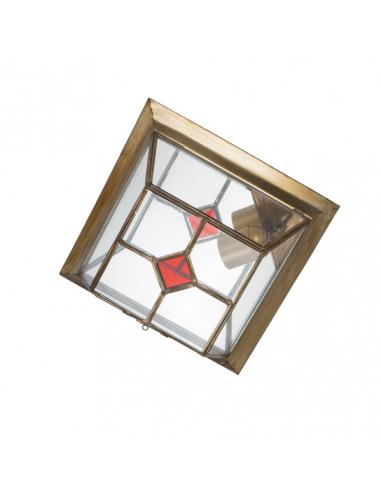 Small Granadino Leather/Red Ceiling Light 1xe27 10x26x26 Cm