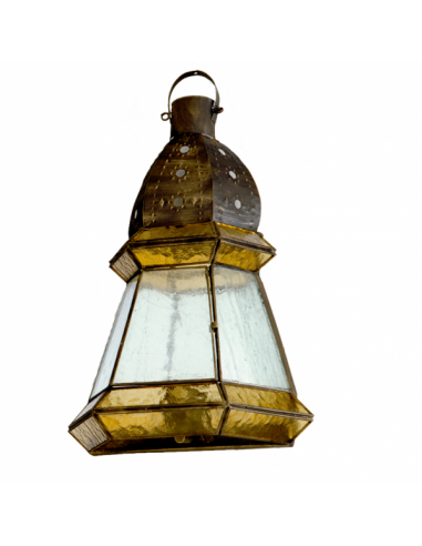 Large Wall Light 1xe27 Amber Leather/amber 42x30x14 Cm