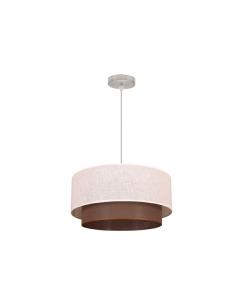 Double Pendant 1l. Beige/brown Cylind (50/40/reg)