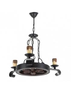 Rustic Wheel Lamp 3xe27 Brown REGx51x51 Cm