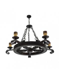 Rustic Wheel Lamp 5xe27 Brown Regx68x68 Cm