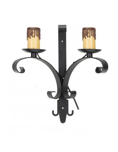 Rustic Wall Light Wheel 2xe27 Brown 35x32x18 Cm