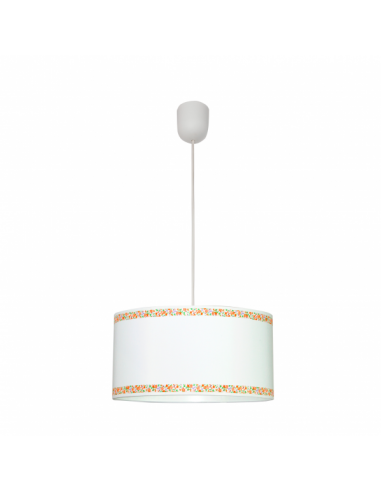 Colgante Cenefa Blanco/naranja 1xe27 Regx35d