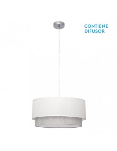 Colgante Kenya 3xe27 Blanco/gris Regx50x50 Cm