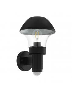 EGLO 97445 - VERLUCCA Outdoor wall light with motion sensor in black galvanized steel and glass