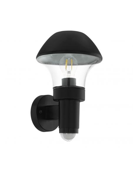 EGLO 97445 - VERLUCCA Outdoor wall light with motion sensor in black galvanized steel and glass