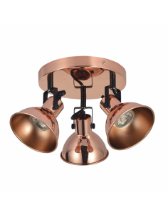 Arabia 3xgu10 Copper/black ceiling light 18x27x27 Cm Adjustable Spotlights
