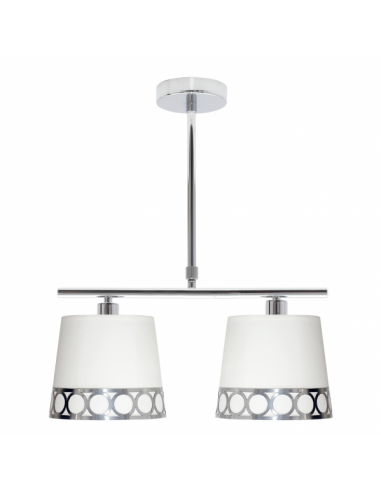 Lampara Dalia 2xe14 Blanco/plata Regx40x16 Cm