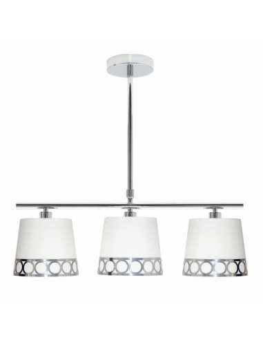 Lampara Dalia 3xe14 Blanco/plata Regx56x16 Cm
