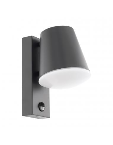 EGLO 97451 - CALDIERO Outdoor wall light with motion sensor in galvanized steel anthracite and acrylic