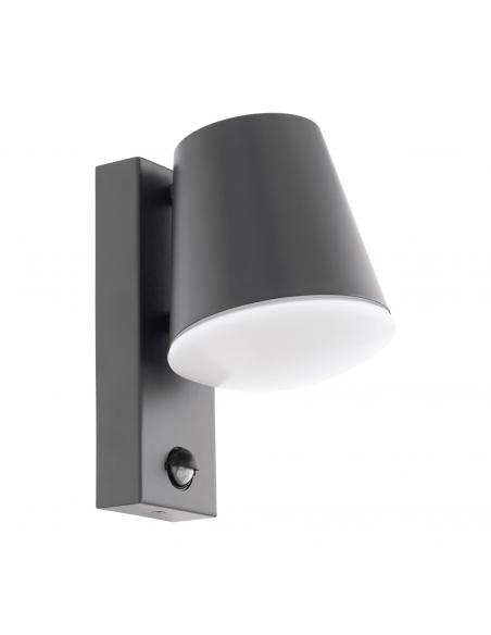 EGLO 97451 - CALDIERO Outdoor wall light with motion sensor in galvanized steel anthracite and acrylic