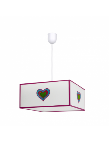 Colgante Amor 1xe27 Blanco/rosa Regx35x35