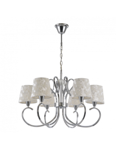 Cancun 6xe14 Chrome Lamp White Shade 98x62x62 Cm