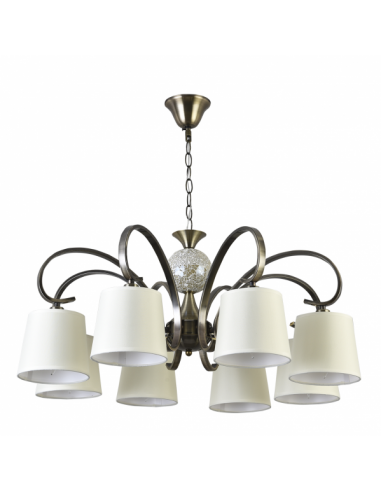 Concordia 8xe14 Leather Lamp, Beige Screen, REGx75x75