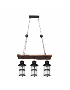Rustic Cortijo Pendant 3xe27 Brown