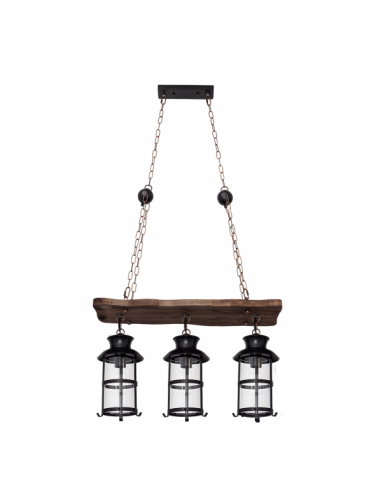 Rustic Cortijo Pendant 3xe27 Brown