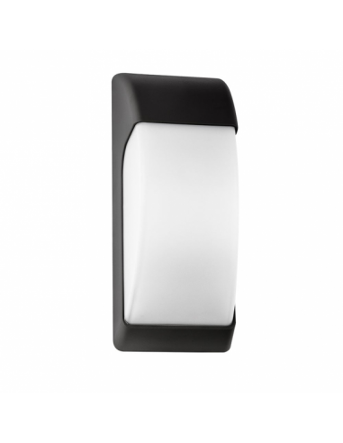 Outdoor spelt wall light 1xe27 black ip65 polycarbonate 32x12.9x13 cm
