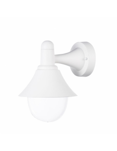 Menthol Outdoor Wall Light 1xe27 White Ip44 Polycarbonate 25x18.1x23.2 Cm
