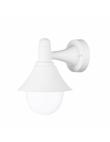 Menthol Outdoor Wall Light 1xe27 White Ip44 Polycarbonate 25x18.1x23.2 Cm
