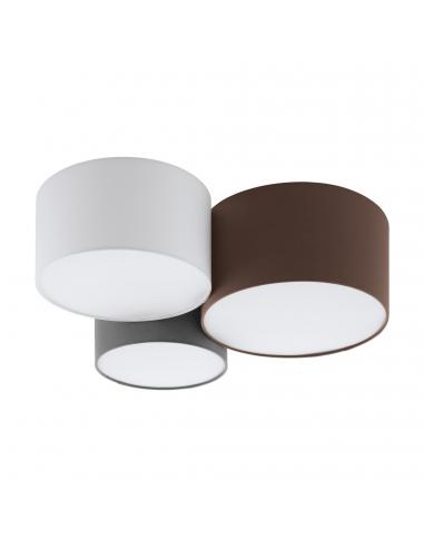 EGLO 97479 - PASTORE Fabric Ceiling Light in White Steel and Textile