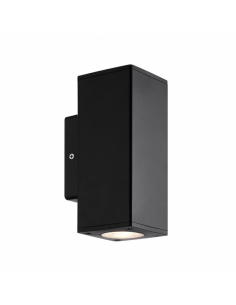 Yopol 2xgu10 Black Outdoor Wall Light Polycarbonate 18.6x7.6x9.9 Cm Ip54