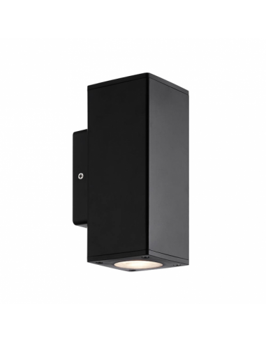 Yopol 2xgu10 Black Outdoor Wall Light Polycarbonate 18.6x7.6x9.9 Cm Ip54