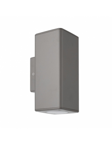 Aplique Exterior Yopol 2xgu10 Gris Policarbonato 18,6x7,6x9,9 Cm Ip54
