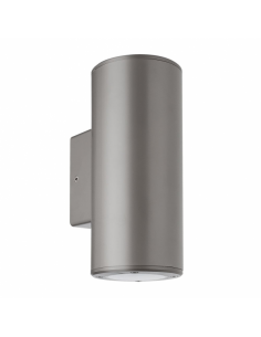 Yopol 2xgu10 Gray Outdoor Wall Light Polycarbonate Cylinder 18.6x7.6x9.9 Cm Ip54