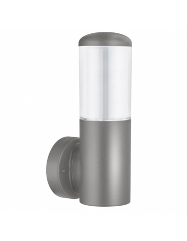 Saffron Outdoor Wall Light 1xe27 Polycarbonate Gray 19.6x9.1x13.4 Cm Ip44