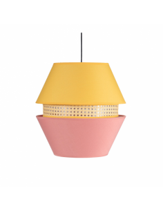 Trajano1xe27 3 Screen Pendant Pink/ Yellow Regx35x35 Cm