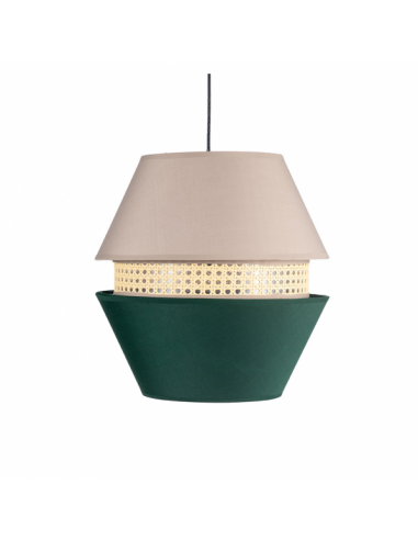 Trajano1xe27 3 Screen Pendant Green/ Beige Regx35x35 Cm
