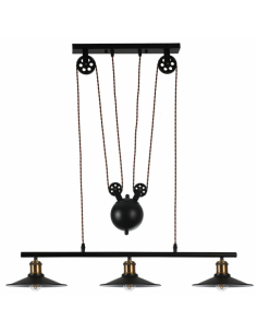 Wheat Pendant 3xe27 Black Regx22x88 Cm