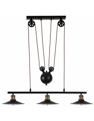 Wheat Pendant 3xe27 Black Regx22x88 Cm