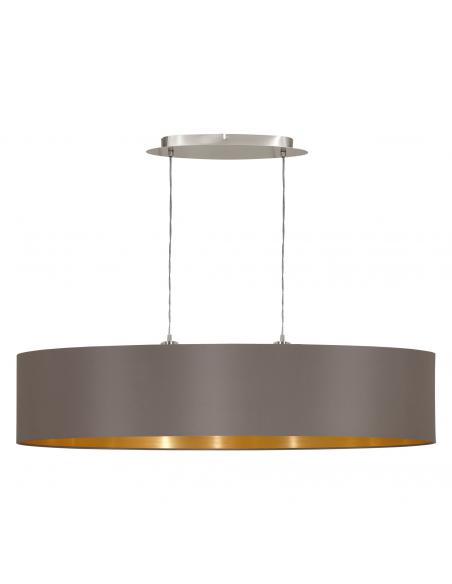 EGLO 31619 - MASERLO Hanging Lamp in Nickel-matte Steel and Textile Fabric