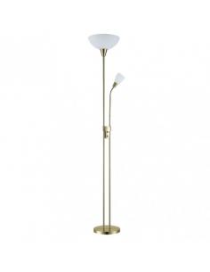 Deneb Floor Lamp 1xe27+1xe14 W/Reader Leather 180x30x30 Cm