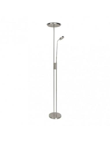 Pie De Salon Antares 20w+7w 4000k C/lector Niquel 183x25x25 Cm Tactil c/reg.Intensidad Y Memoria