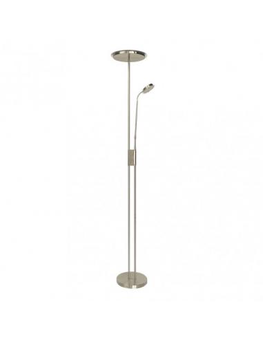 Pie De Salon Antares 20w+7w 4000k C/lector Cuero 183x25x25 Cm Tactil C/reg.Intensidad Y Memoria