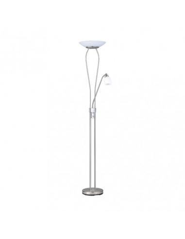 Pie De Salon Wolf 18+5w 4000k 1800/500lm Niquel C/lector Y Reg.Intensidad 178x31,5x31,5 Cm