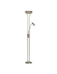 Ross 2xe27+1xe14 Floor Lamp W/Reader Leather 180x28x28 Cm
