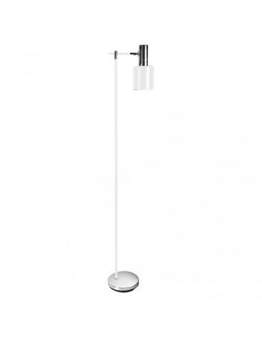 Pie De Salon Cygni 1xe27 Blanco/cromo 170x30x23 Cm Articulable Y Orientable