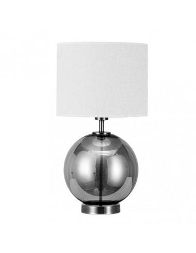 Iroko Glass Table Lamp 1xe27 Fume/chrome C/pant White 56x30x30 Cm