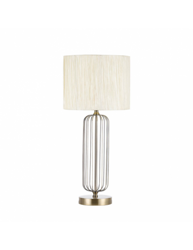 Mansonia Table Lamp 1xe27 Leather C/pant Beige 66x30x30 Cm