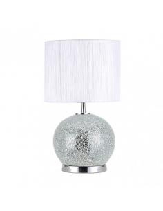 Secoya Glass Table Lamp 1xe27+LED 5W 4000K 2 Independent Light 50x30x30 Cm Mosaic Mirror/chrome C/pant White