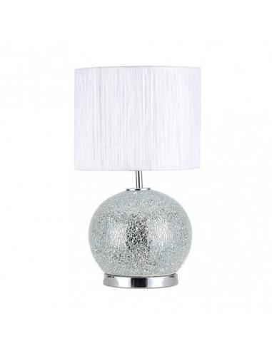 Secoya Glass Table Lamp 1xe27+LED 5W 4000K 2 Independent Light 50x30x30 Cm Mosaic Mirror/chrome C/pant White