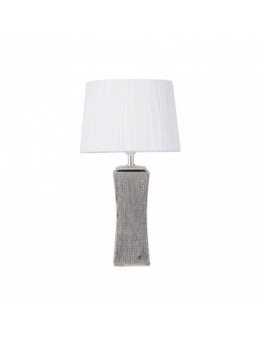 Palo Santo Ceramic Table Lamp 1xe27 Silver Gloss C/pant White 50.5x28x28 Cm