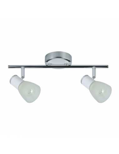 Regleta Cholo 2xe14 Blanco/cromo 16x36,5x10 Cm