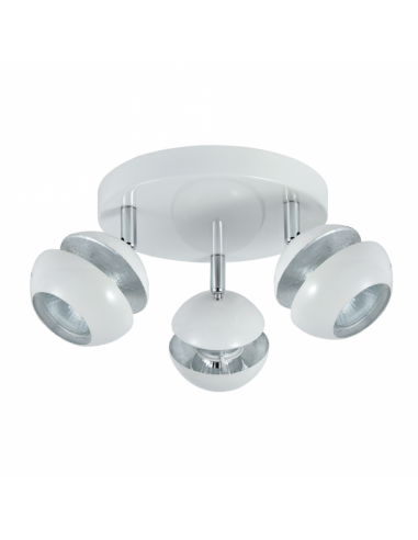 Plafon Beethoven 3xgu10 Blanco/plata 14x22x22 Cm