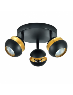 Beethoven 3xgu10 Black/gold ceiling light 14x22x22 cm