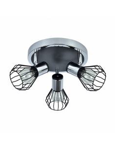 Mateo 3xe14 Chrome/black ceiling light 15x28x28 Cm