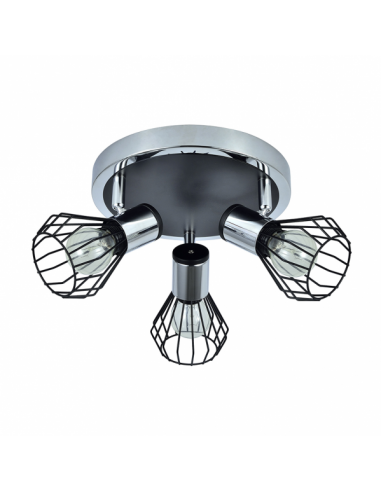 Mateo 3xe14 Chrome/black ceiling light 15x28x28 Cm